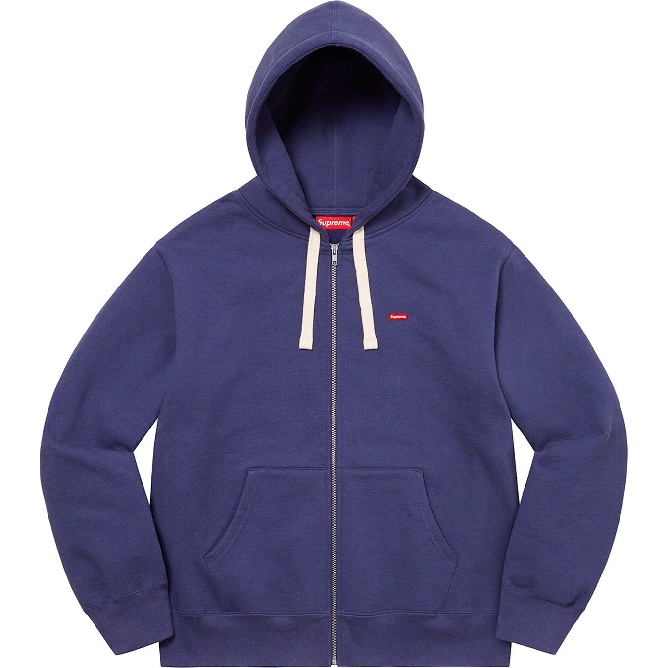 Small Box Drawcord Zip Up Hooded Sweatshirt view 3